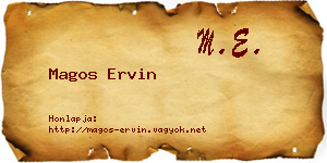 Magos Ervin névjegykártya