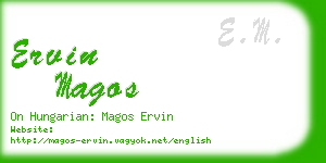 ervin magos business card